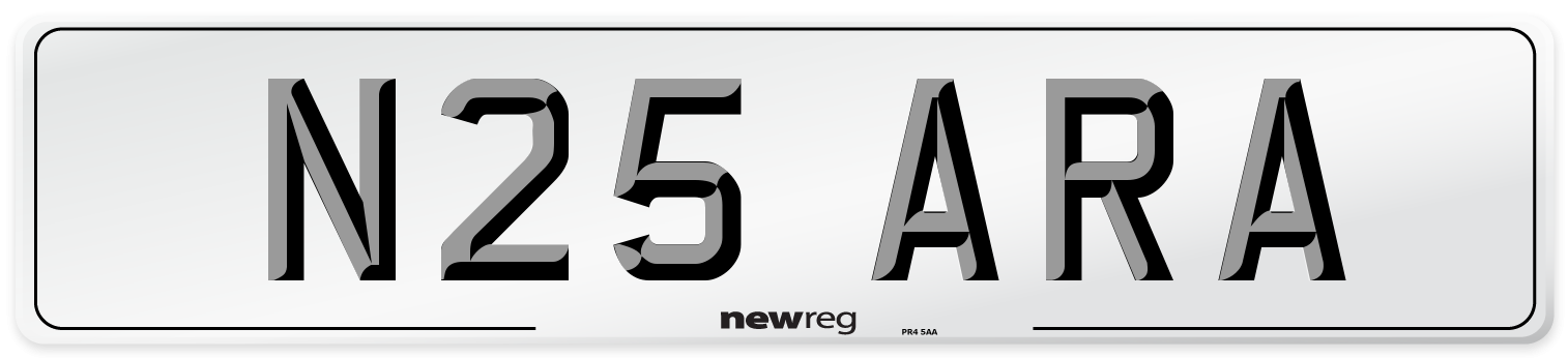 N25 ARA Number Plate from New Reg